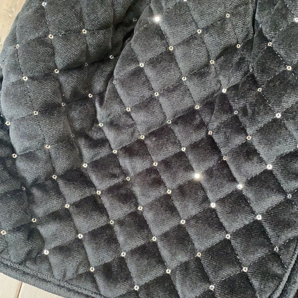 5 for $25‎ Quilted velvet jacket black, sequined